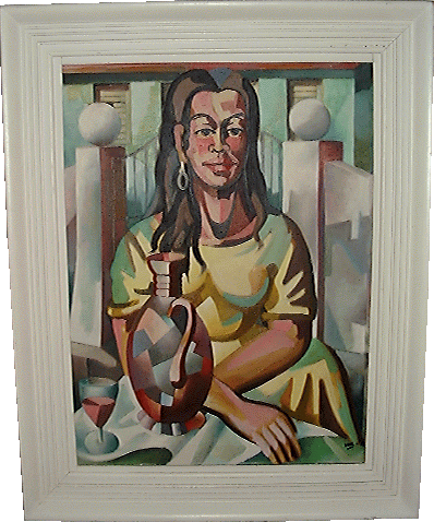 Creoolsche aan Tafel / Creole Woman at Table